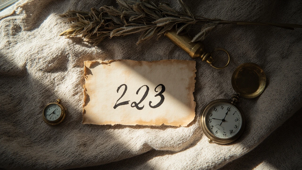 Sequenza 23 23 con simboli numerologici su sfondo sobrio